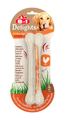 8in1 DELIGHTS Strong L лакомство для собак крупных пород сверхпрочная косточка с куриным мясом